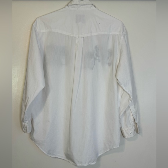 Vintage Gingham Shirt Medium Embroidered Dogs Cotton Androgynous Bulldogs White - Picture 2 of 13